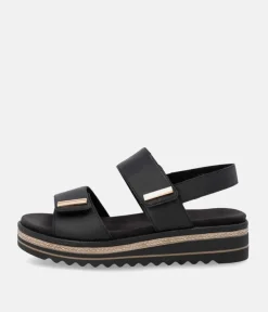 Remonte Versatile Black Wedge Sandal