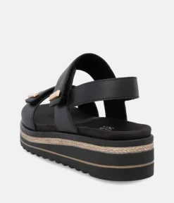 Remonte Versatile Black Wedge Sandal