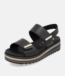 Remonte Versatile Black Wedge Sandal