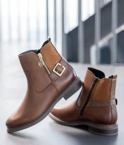 Remonte Versatile Brown Leather Ankle Boots