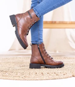 Remonte Versatile Chestnut Biker Style Ankle Boots