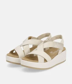 Remonte Versatile Criss Cross Beige Combi Sandals