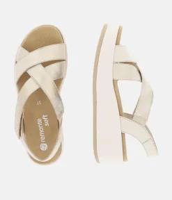 Remonte Versatile Criss Cross Beige Combi Sandals