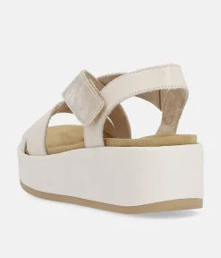 Remonte Versatile Criss Cross Beige Combi Sandals