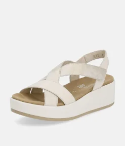 Remonte Versatile Criss Cross Beige Combi Sandals