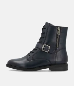Remonte Versatile Navy Leather Ankle Boots