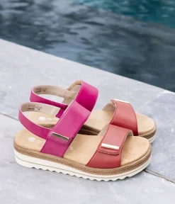 Remonte Versatile Pink/Red Wedge Sandal