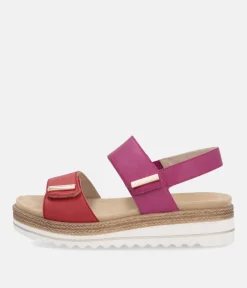 Remonte Versatile Pink/Red Wedge Sandal