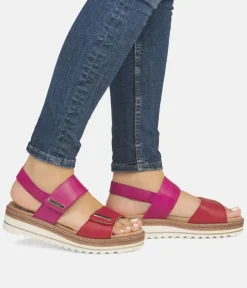 Remonte Versatile Pink/Red Wedge Sandal