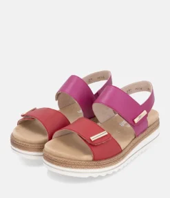 Remonte Versatile Pink/Red Wedge Sandal