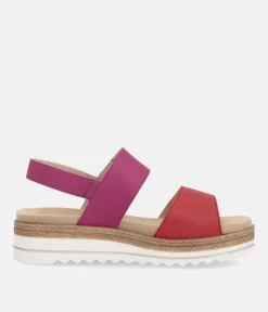 Remonte Versatile Pink/Red Wedge Sandal