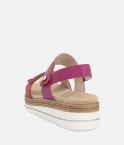 Remonte Versatile Pink/Red Wedge Sandal