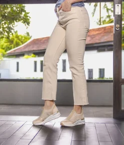 Remonte Wide Fit Beige Combi Front Zip Fashion Trainers