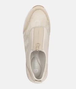 Remonte Wide Fit Beige Combi Front Zip Fashion Trainers