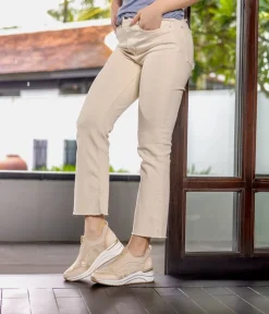 Remonte Wide Fit Beige Combi Front Zip Fashion Trainers