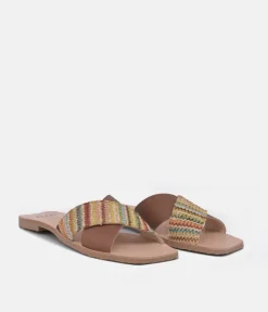 RIA Caramel Colour Pop Criss Cross Sandals