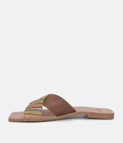 RIA Caramel Colour Pop Criss Cross Sandals