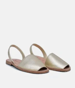 RIA Elegant Metallic Golden Abarca Sandal