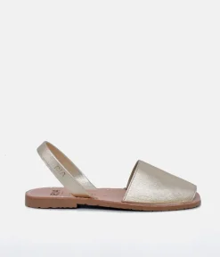 RIA Elegant Metallic Golden Abarca Sandal