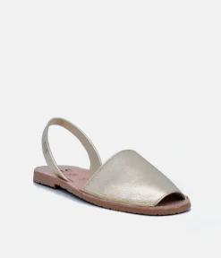 RIA Elegant Metallic Golden Abarca Sandal
