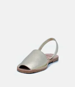 RIA Elegant Metallic Golden Abarca Sandal