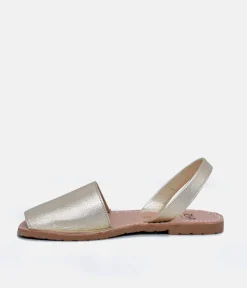RIA Elegant Metallic Golden Abarca Sandal