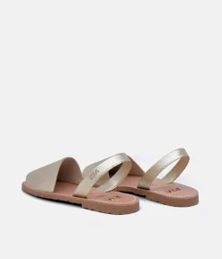 RIA Elegant Metallic Golden Abarca Sandal