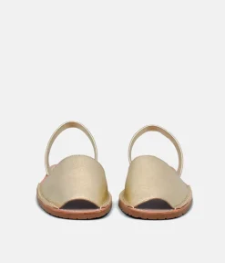 RIA Elegant Metallic Golden Abarca Sandal