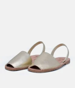 RIA Elegant Metallic Golden Abarca Sandal