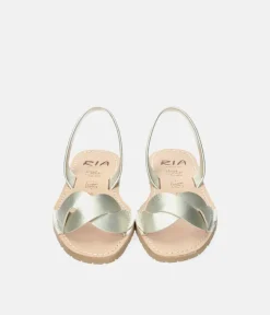 RIA Elegant Metallic Silver Abarca Sandal
