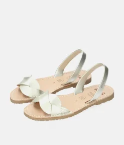 RIA Elegant Metallic Silver Abarca Sandal