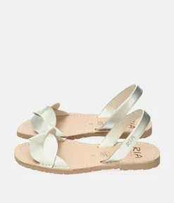 RIA Elegant Metallic Silver Abarca Sandal