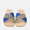 RIA Fab Cheetah Leather Slip On Sandals