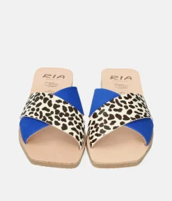 RIA Fab Cheetah Leather Slip On Sandals