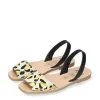 RIA Fashionable Gold Leopard Print Sandals