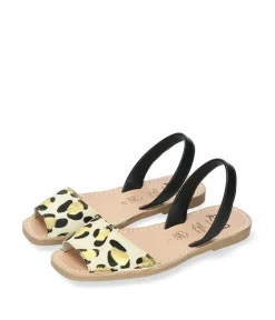 RIA Fashionable Gold Leopard Print Sandals