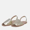 RIA Glam Metallic Woven Champagne Abarca Sandal