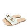 RIA Luxurious White Leather Slip On Sandals
