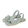 RIA Plush Green Suede Toe-Post Abarca Sandals