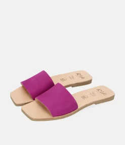 RIA Simple Hot Pink Suede Slides