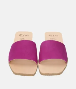 RIA Simple Hot Pink Suede Slides