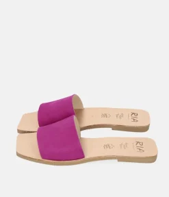 RIA Simple Hot Pink Suede Slides