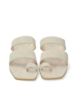 RIA Stylish Beige Suede Toe-Post Sandals