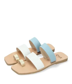 RIA Stylish Multi Blue Toe-Post Sandals