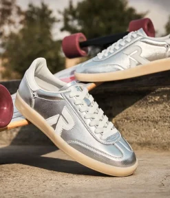 Rieker Stunning Silver Leather Trainers