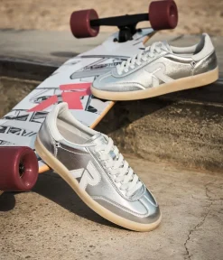 Rieker Stunning Silver Leather Trainers