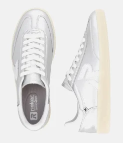 Rieker Stunning Silver Leather Trainers