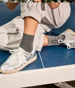 Rieker Stunning Silver Leather Trainers