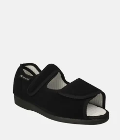 Salemedical Black Wide Fit Slipper Sandals