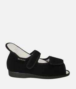 Salemedical Black Wide Fit Slipper Sandals